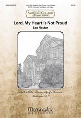 Lord, My Heart Is Not Proud SATB choral sheet music cover